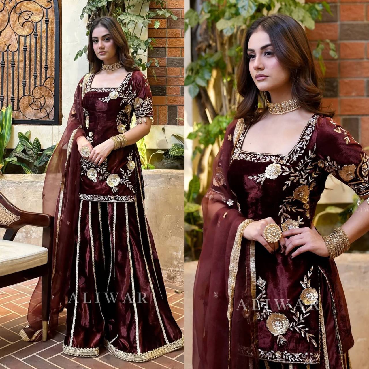 Heavy Viscous Velvet Designer Party Wear Look Top-Dupatta and Fully Stiched Bottom Suit