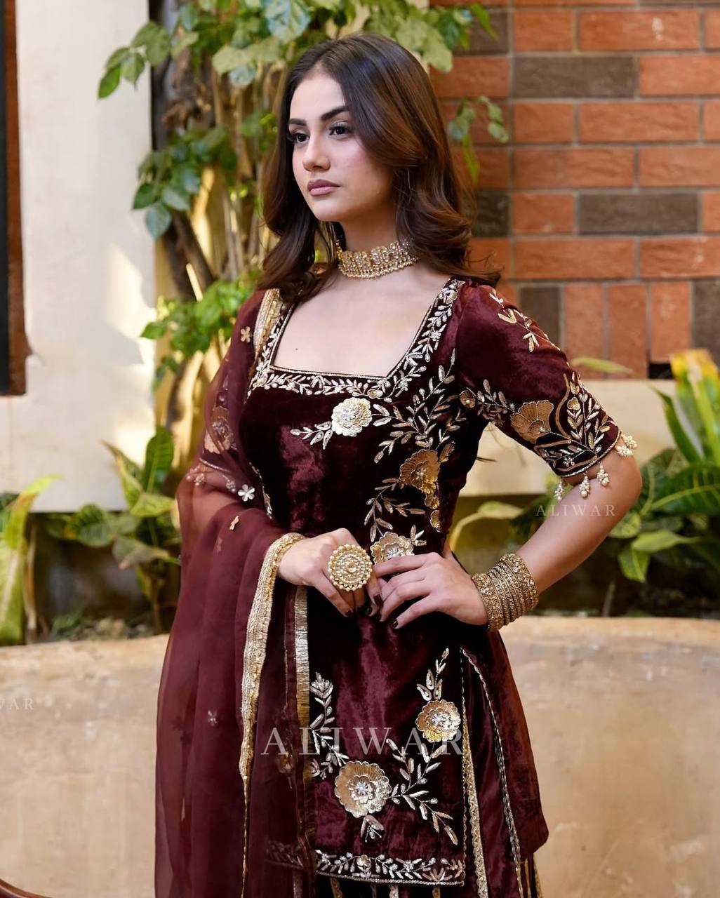 Heavy Viscous Velvet Designer Party Wear Look Top-Dupatta and Fully Stiched Bottom Suit