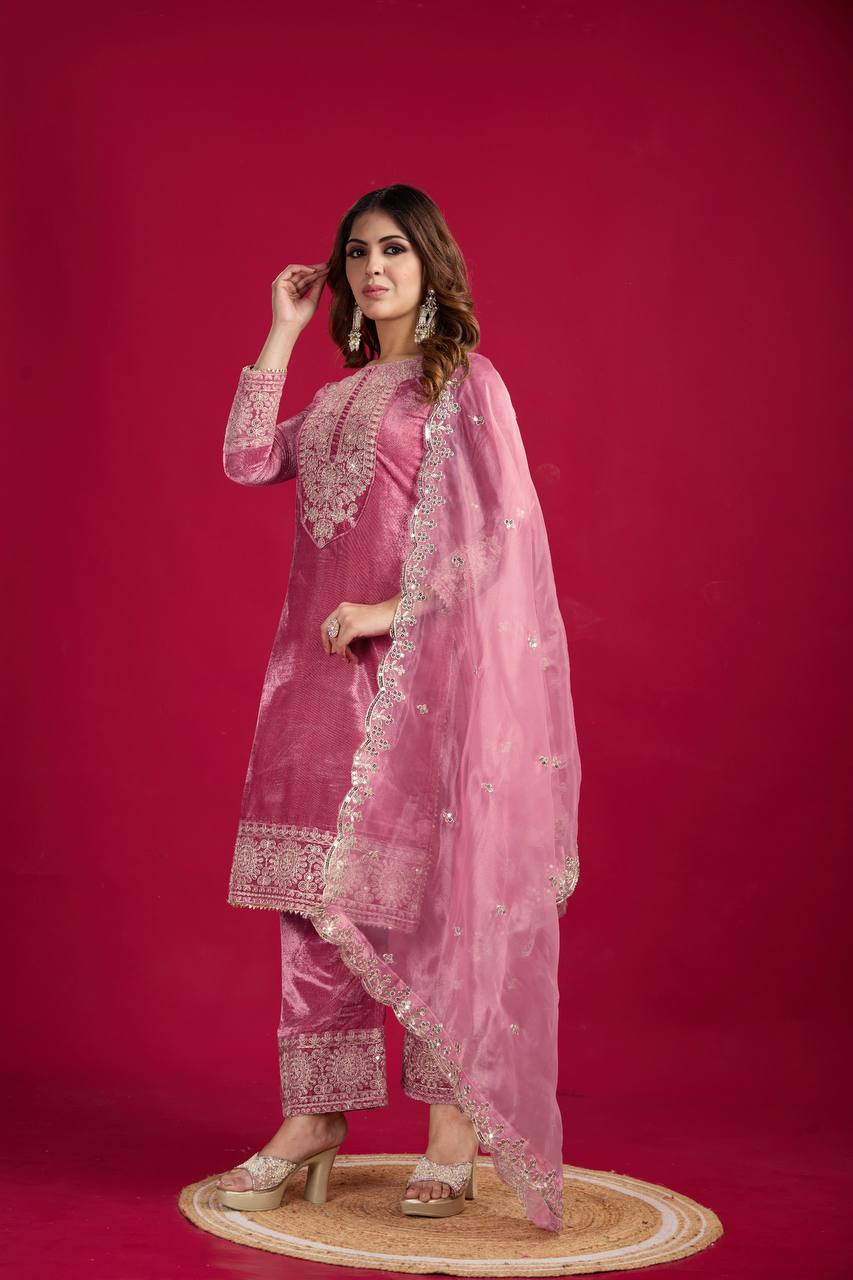 Launching New Designer Party Wear Look Top-Dupatta and Fully Stiched Bottom