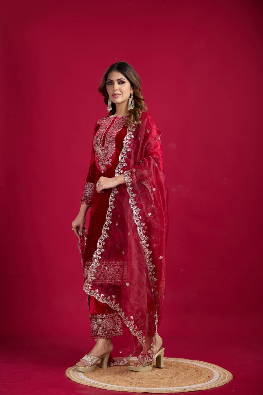 Launching New Designer Party Wear Look Top-Dupatta and Fully Stiched Bottom