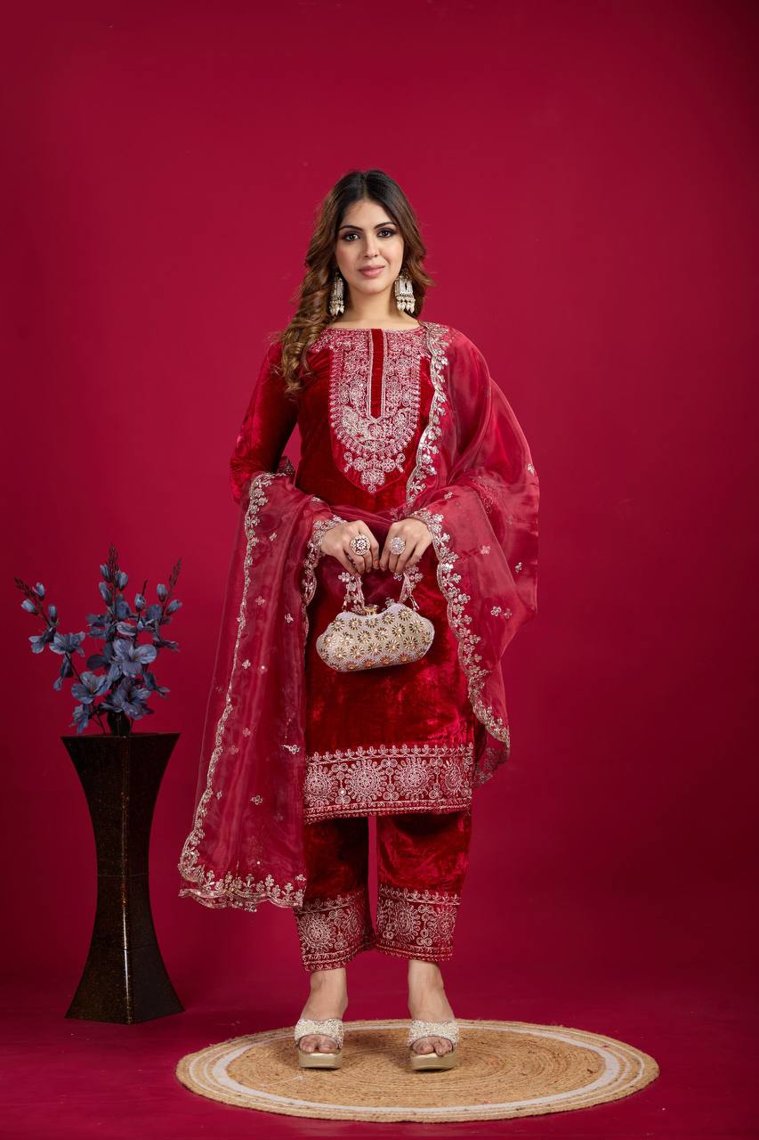 Launching New Designer Party Wear Look Top-Dupatta and Fully Stiched Bottom