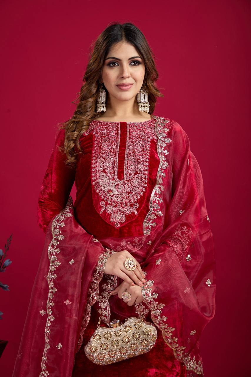 Launching New Designer Party Wear Look Top-Dupatta and Fully Stiched Bottom