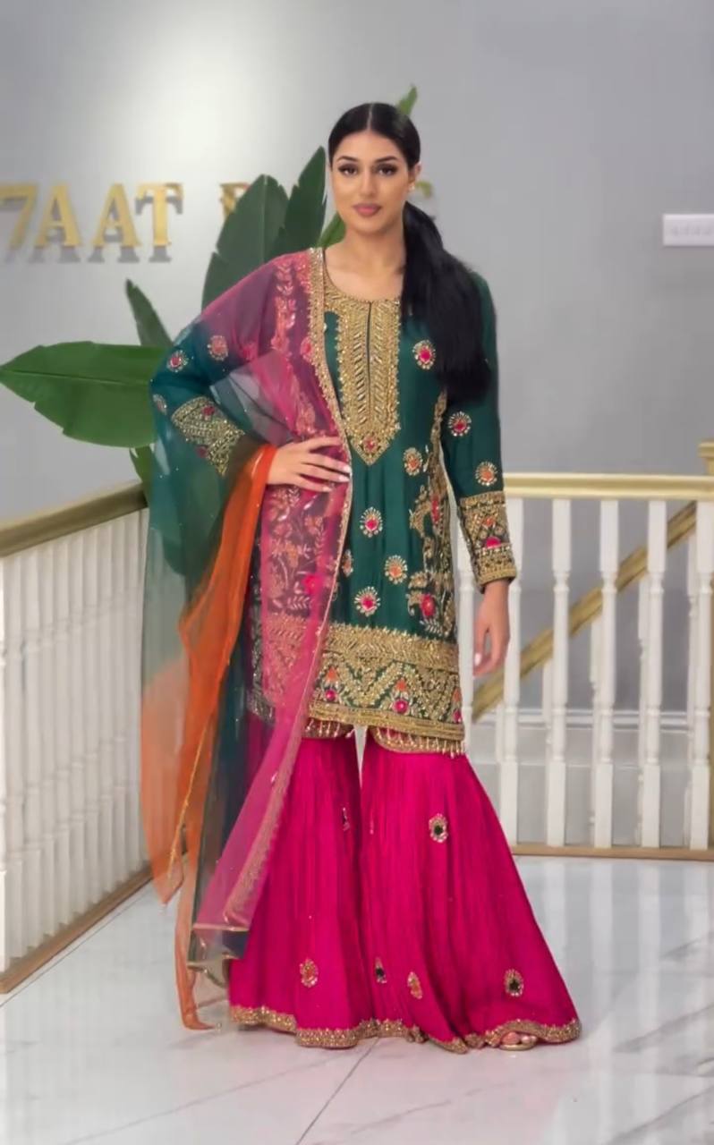 Launching New Designer Party Wear Look Top , Sharara Plazzo and Dupatta