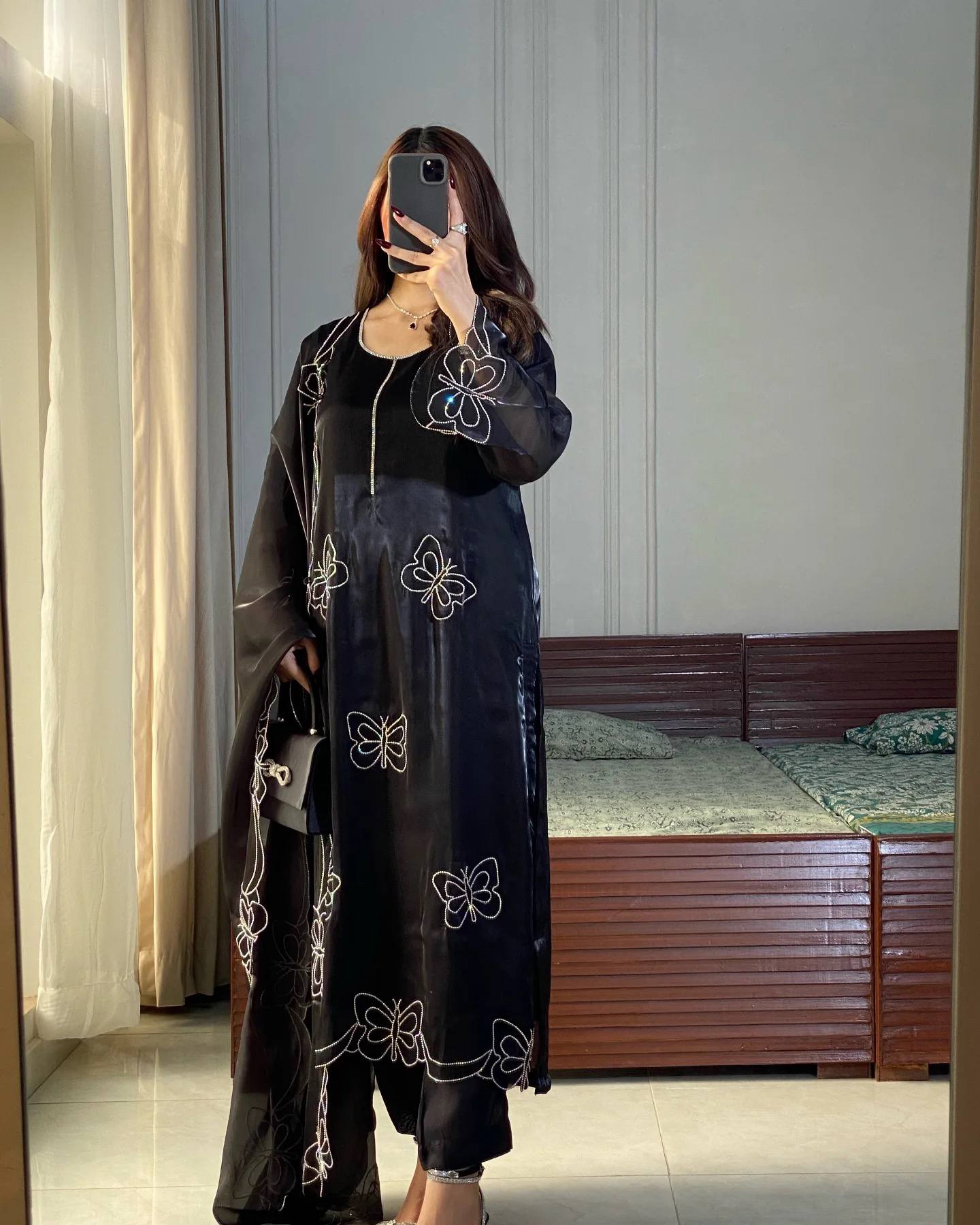 Stylish Butterfly Print Cover-Up Dress