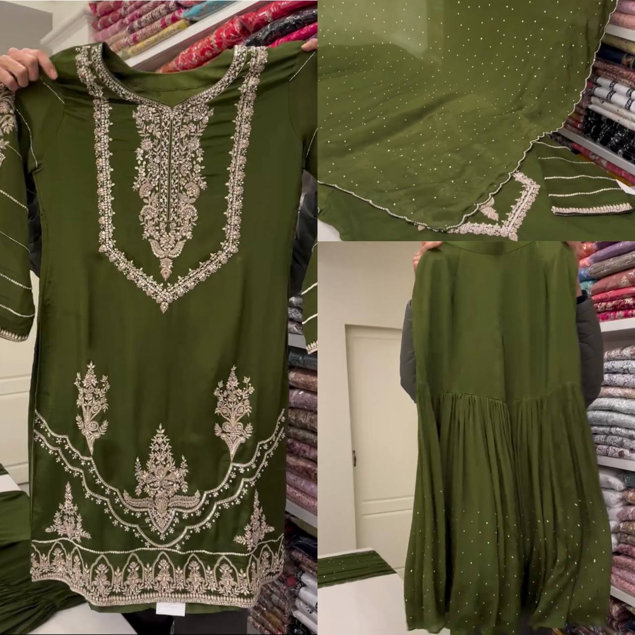 💕*Presenting New Designer Long Pakistani Suit Top , Sharara and Dupptta In Fancy Style*👌💕