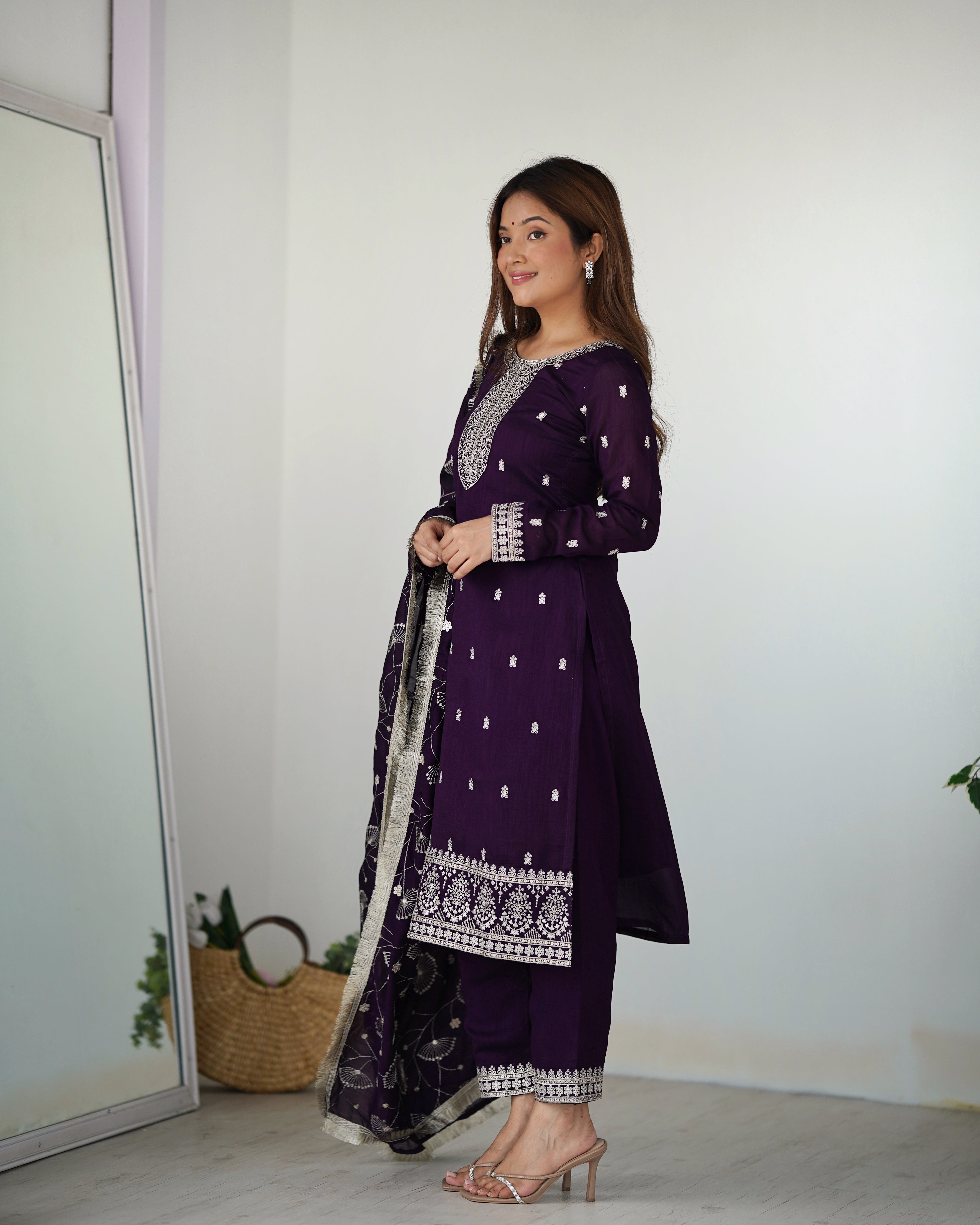 Elegant Purple Traditional Ensemble