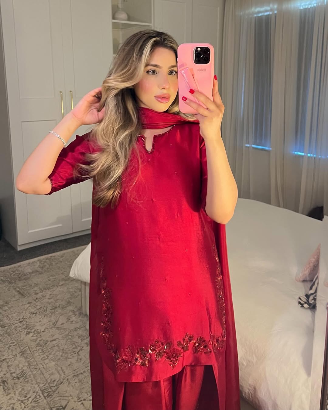 Modern Elegance in a Striking Suit Selfie