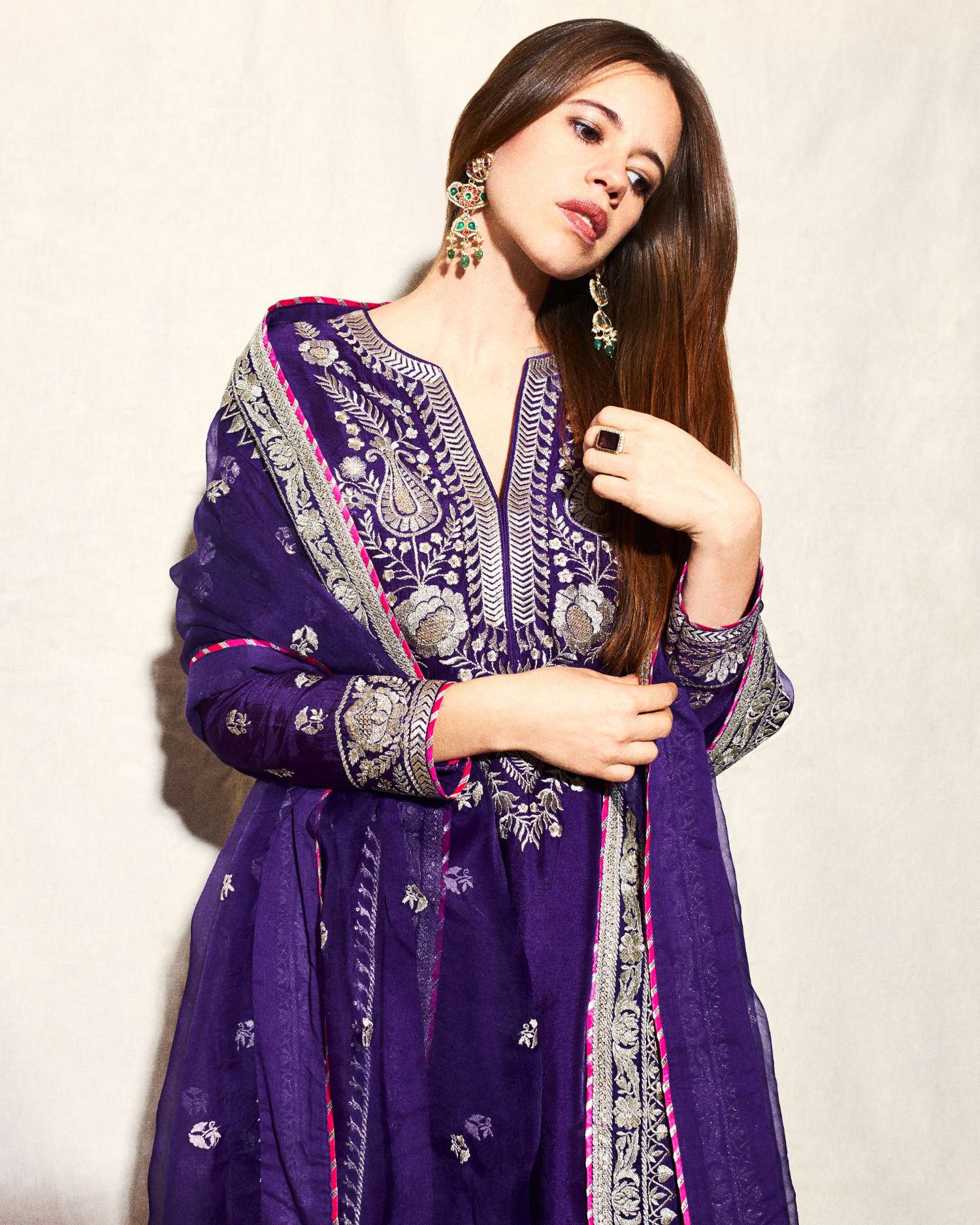 Royal Orchid Embroidered Ensemble Suit